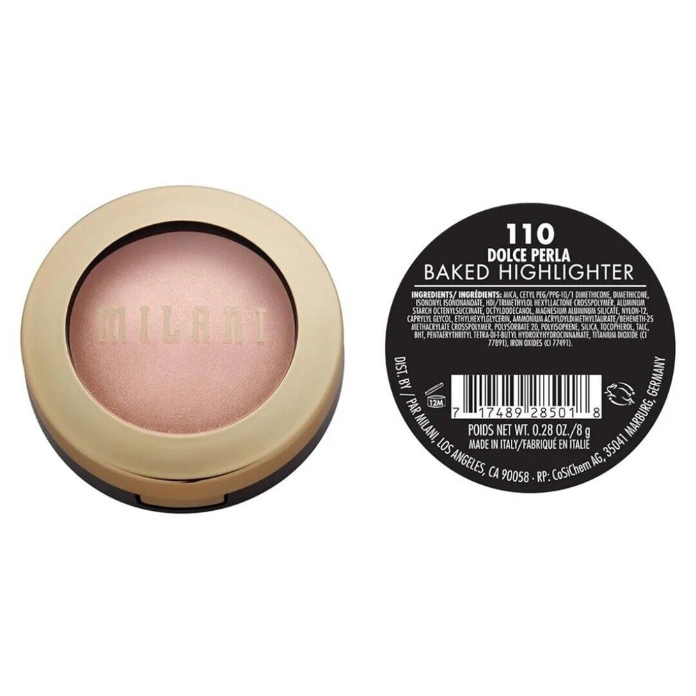 Milani Baked Highlighter 110 Dolce Perla Shimmer Powder 0.28oz Lot of 2 New
